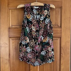 Cato Floral Sleeveless Blouse - Black and Multicolor